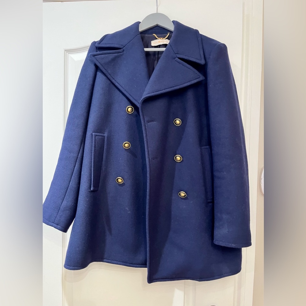 Pea coat , navy, Tory Burch